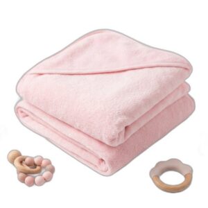 The One Towelling Baby Badcape - roze – productfoto 3