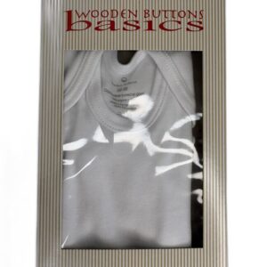 Baby romper wit - Wooden buttons - maat 50/56 – productfoto 1