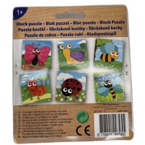 Block puzzle Boerderijdieren - Lieveheersbeestje - 9 blokken hout – productfoto 2